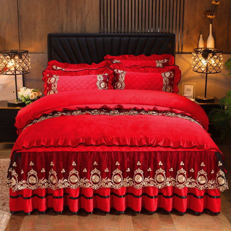 Lace Bedskirt Bedclothes Mattress Cover